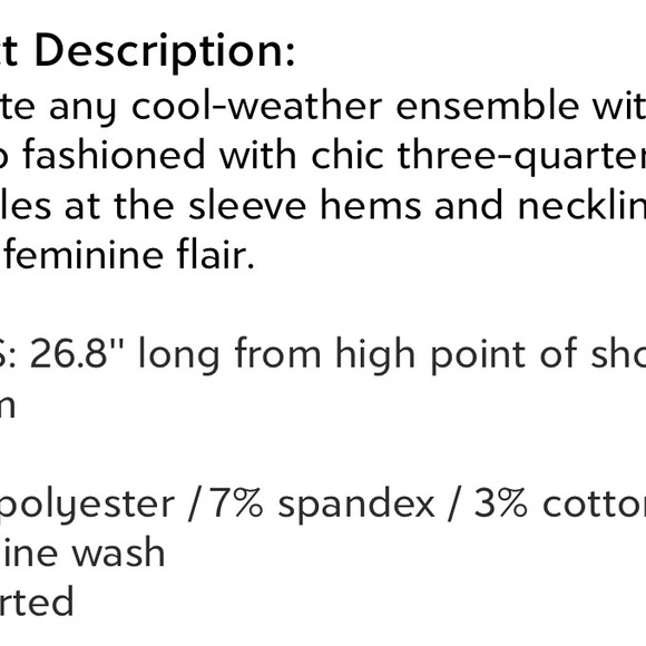 Beautiful Ruffle Collar and Three Quarter Length Ruffle Sleeves - Picture 2 of 2